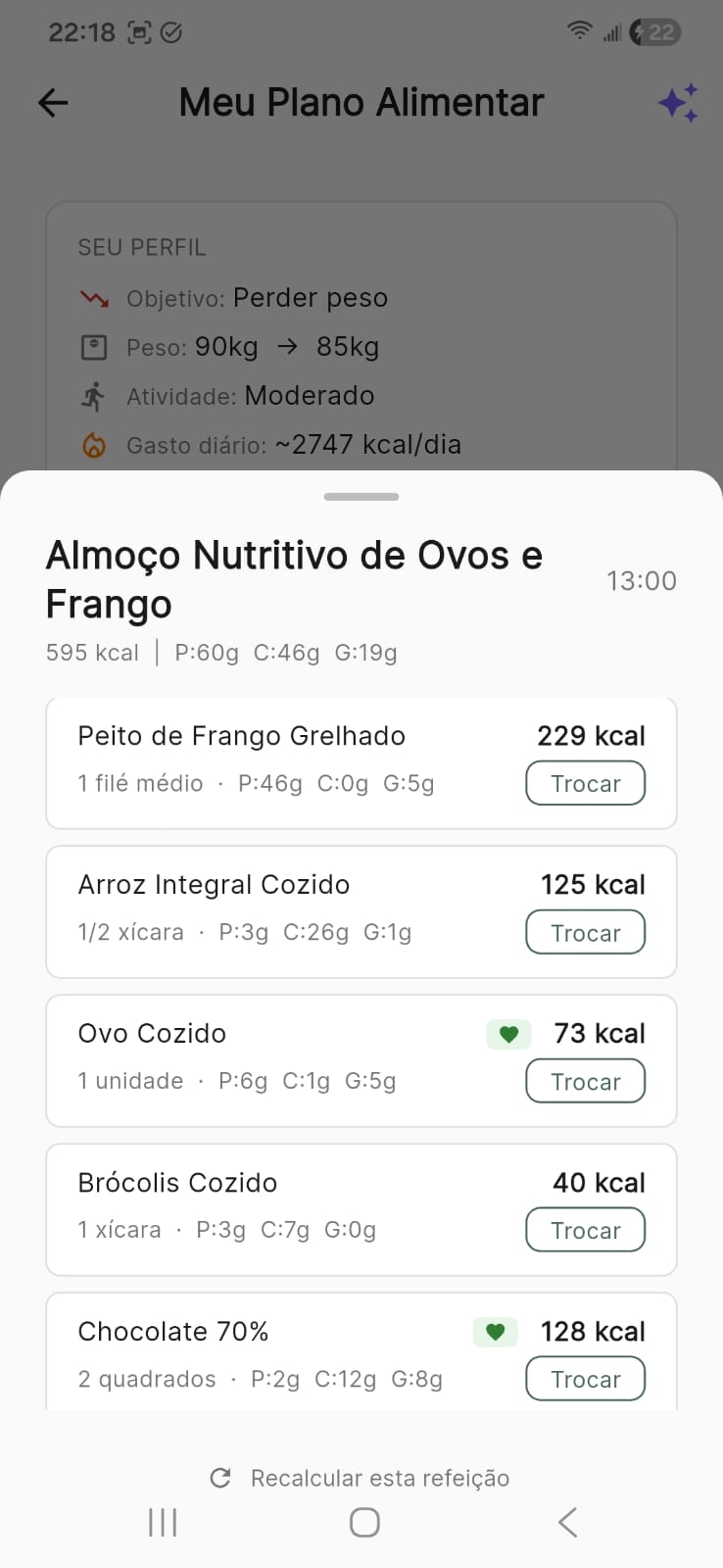 DietaGo - Refeição